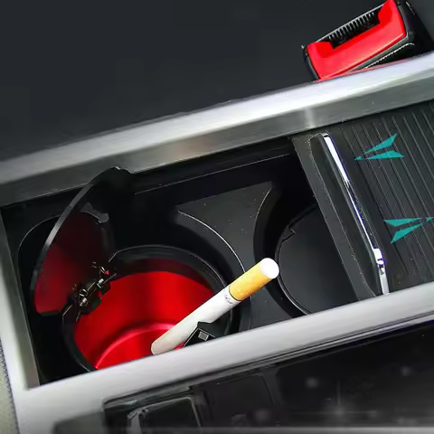 Car Ashtray with Lid Smell Proof Stainless Steel Portable Ashtray Cup Sticker For BMW M Performance