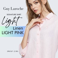 GuyLaroche - LightLinenSignatureshirt เสื้อเชิ้ตผู้หญิง แขนสามส่วน สีชมพูอ่อน G9U1LP