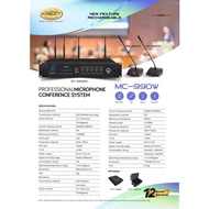 Mic Meja KREZT MC 990 MWU Wireless Rechargeable Paket Murah (1PowerSupply+1Chairman+8Delegate+1Alat 