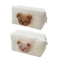 กระเป๋าจัดระเบียบการ์ตูนรูปหมีสำหรับเด็กสำหรับผู้หญิง1ชิ้นกระเป๋าเก็บ Dompet Koin ถุงเครื่องสำอางเครื่องสำอางสำหรับเดินทางแบบพกพา