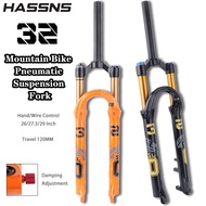 HASSNS Suspension bicycle fork 26 27.5 29er Mountain bike Pneumatic Suspension Fork Quick Release