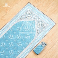 Travel Prayer Mat with Babussalam Makkah Travel /Haji/Umroh Drawstring Motif (Turquoise Blue)