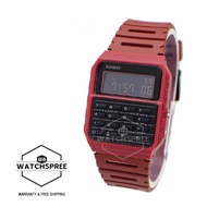 [Watchspree] Casio Data Bank Calculator Red Resin Band Watch CA53WF-4B CA-53WF-4B
