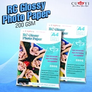 CUYI RC Glossy Photo Paper 200gsm A4 Size No Back Print Photo Paper | XPD