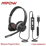 Mpow HC6 USB Business Headphone with Microphone, and Mute Earphone Business Headset  Comfort-fit Office Computer