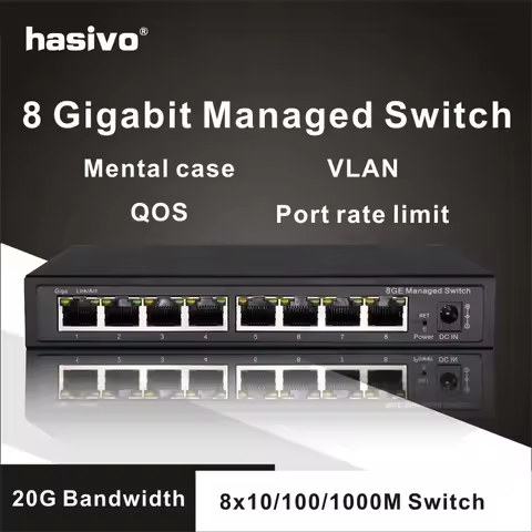 8 Port Gigabit Managed Switch Managed Ethernet Switch with 8 port 10/100/1000M VLAN
