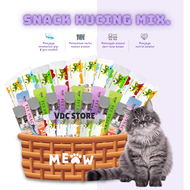 Mix 1Kg Cat Strip Creamy Snack Kucing Chiyo /Makanan Snack Kucing Adult Kitten Chiyo Cat Strips/Cat