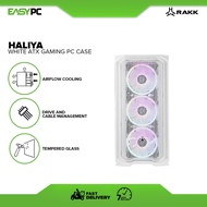 Rakk Haliya ATX PC Gaming Case White Mid Tower Tempered Glass, mATX, iTX with 1x 120mm rear fan