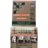 [1 Carton 1000pcs] Hot Paper Cup 8oz Mixed Coffee Motif 8 OZ MIX Paper Cup/ 8oz 240ml Thick Paper Cu