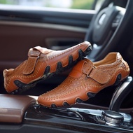 2024 GTRMAT ผู้ชายรองเท้าหนังธุรกิจ ผู้ชายแฟชั่นลื่นรองเท้าลื่นบนรองเท้า