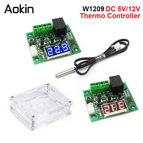 W1209 Thermometer with Waterproof probe 5V 12V for arduino, DIY electronic thermostat W1209 LED Digi