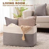 Large Laundry BasketBlanket Basket for Living RoomStorage Basket Toy Basket for Kids Woven Basket fo