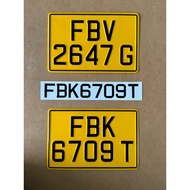 Embossed Motor Number Plate (SINGAPORE FONT)
