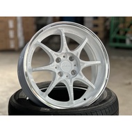 NEW 16X7J AOW CE28 Club Racer Flow Formed Rim (set of 4) White 4X100 for Vios Yaris City Jazz Myvi