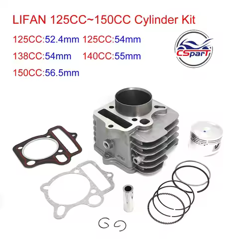 52.4mm 54mm 55mm 56.5mm Cylinder kit Lifan 125CC 138CC 140CC 150CC 1P52FMI 1P54FMI 1P55FMJ 1P56FMJ E