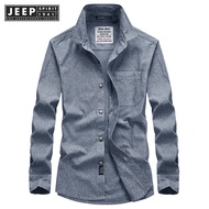Jeep Spirit 1941 estd Long Sleeve Shirt New Mens Pure Cotton Business Casual Shirts Spring Dress Men