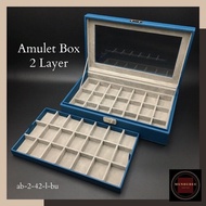 JEWELRY & AMULET BOX กล่องใส่ทองคำ/ใส่พระ 2 ชั้น 42 ช่อง