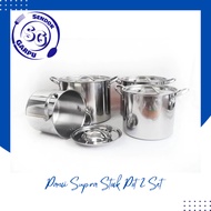 Supra Stock Pot 2 Sets Stainless Steel 12QT/16QT