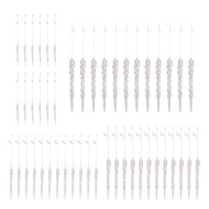 48 Pcs Simulated Icicle Pendant Clear Icicle Hanging Ornaments Crystal-like Faux Ice Pick Set in 4 L