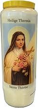 Santa Teresa Novena Prayer Candle in Glass 18 x 7 cm 100% Vegetable Burning Time 9 Days - 216 Hours