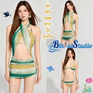 BIKINI STUDIO Foreign Style 3-Piece Swimsuit Skirt Available In Sizes S-M | Weight 38-50 Kg. Y632