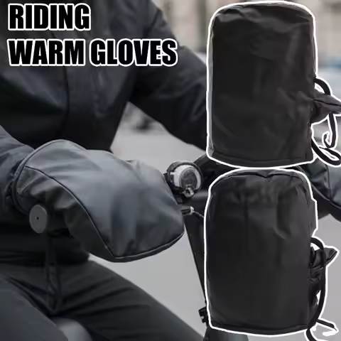 Reflective Motorcycle Hand Warmer Winter Windproof Handlebar Muffs Thermal Scooter E-bike Grip Cover