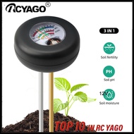 RCYAGO 3 In 1 Soil Meter Prestibility Meter ดิน PH Meter โลหะ Dual Probe Moisture Sensor สำหรับพืชสว