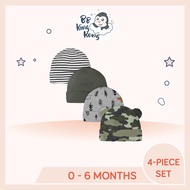 BB King Kong Gerber Set 4 Helai Topi Bayi Lelaki – Corak Beruang / Gerber 4-Pack Baby Boys Bear Caps