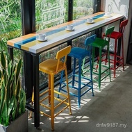 Milk Tea Nordic Household Coffee Table Chair Bar Long Window Shop Feet Solid Wood Color High Milk Te