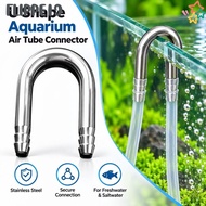FLIPPE1J Air Tube Connector, U Shape Stainless Steel Aquarium Airline Connector,  4-5mm Tube Diffuse
