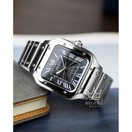 Seiko Mods Santos Santeiko Square Watch 38mm Black | Custom Automatic NH35