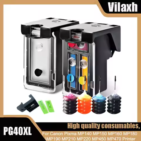 Refillable PG-40 CL-41 PG40 CL41 Ink Cartridge For Canon Pixma MP140 MP150 MP160 MP180 MP190 MP210 M