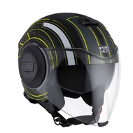 AGV FLUID OPEN FACE HELMET MULTI CHICAGO MATT BLACK /YELLOW