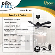 DEKA FIERO Fan FIERO NICA 40 Inch 5 Blades 16 Speed + Reverse + Turbo DC Motor With Remote Control C