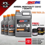 AMSOIL TURBO TRUCK 5W-40 Diesel Engine Oil 7 Quarts (Change oil Bundle for Toyota)