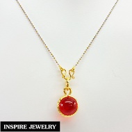 Inspire Jewelry ,จี้เพชรพญานาค มณีใต้น้ำ สีแดง นำโชค เสริมดวง มหามงคล พร้อมกล่องทอง