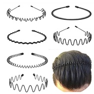 MetalHeadbandsforMenFashionHeadbandforWomen,UniWavyHairBandsOutdoorSportsHeadBandsSimpleElasticNon-S