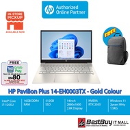 HP Pavilion Plus Laptop 14-eh0003TX Gold/14-eh0004TX Silver Laptop (I7-1255U, 16GB, 512GB SSD, RTX2050 4GB, 14.0'' 2.8K UWVA OLED, W11, H&amp;S)