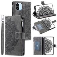 Zipper Wallet Flip Case for OPPO Realme 11 10 9 9i 8 8i Pro Plus Card slot PU leather phone case