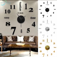 Elegant 3D Mirror Surface Wall Clock DIY Sticker for Office Home Store Decor