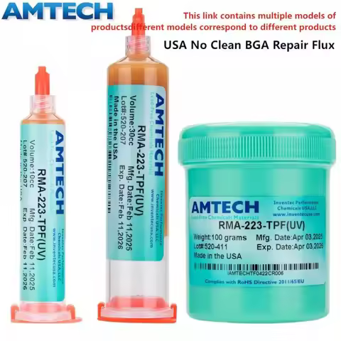 100% Original AMTECH RMA-223-TPF No-Clean Flux for Soldering SMD BGA Solder Ball, Soldering Flux, So