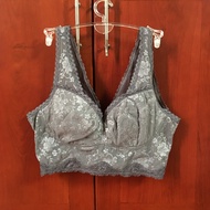 Si bra size L 36/38 CD gray lace thin foam no underwire training bra form