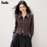 Puella | Áo Sweater Knit Cổ Polo Đa Màu với Double Zipper