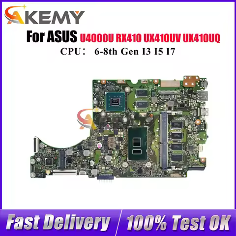 UX410UV Laptop Motherboard For ASUS UX410UQK U4000U RX410 UX410UQ UX410UFR UX310U UX410UV UX410UQR M