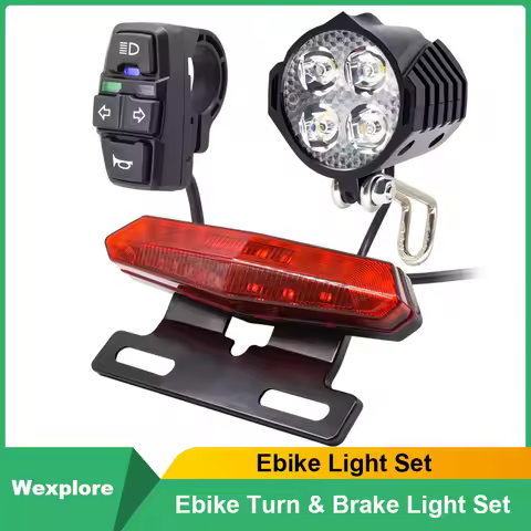 Ebike Front Brake Rear Light Set For 36V 48V Battery Contain Horn Headlight Switch And With Ebike Tu