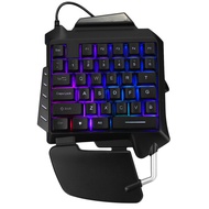 Dp G92 Tunggal Tangan RGB LED Backlit Gaming Keyboard 35 Keys