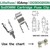 100PCS Littelfuse 5x20 Insurance Fuse Clip 5*20MM Fuse holder 00300210N 10A 250V PCB mount inline Fu