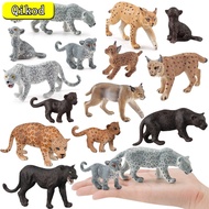 ✹☊◎ New Wild Feline Figurine Snow Leopard Black Panther Lynx Simulation Animal Model Action Figures Children Collect Toys Gifts