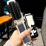 2 In 1 Foldable Comb With Mirror Hair Scalp Massage Comb Anti Static Travel Air Cushion Styling G2f0