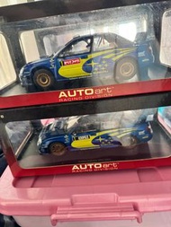 舊版合金  AUTOart 1/18 ，1:18 Subaru 掃把佬 Impreza WRC 2004 模型車 越野 Rally 賽車
